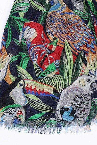 Atelier F&B  Chiffon en coton avec des motifs de jungle 
