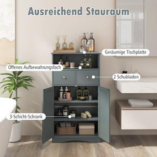 B2X Badezimmerschrank mit 2 Schubladen & 2 Türen & Verstellbare Regalebene Beistellschrank  