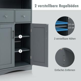 B2X Badezimmerschrank mit 2 Schubladen & 2 Türen & Verstellbare Regalebene Beistellschrank  