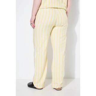 Studio Untold Pantalon Large Taille Haute Rayé Aspect Lin  