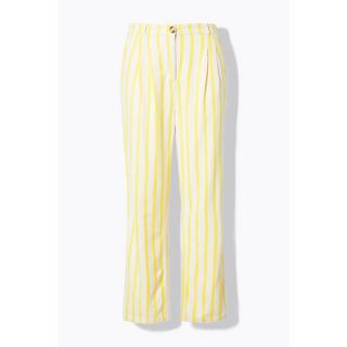 Studio Untold Pantalon Large Taille Haute Rayé Aspect Lin  