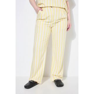 Studio Untold Pantalon Large Taille Haute Rayé Aspect Lin  