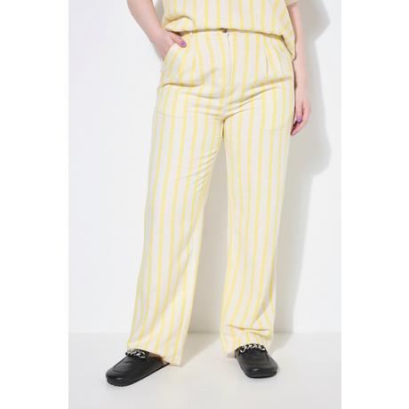 Studio Untold Pantalon Large Taille Haute Rayé Aspect Lin  