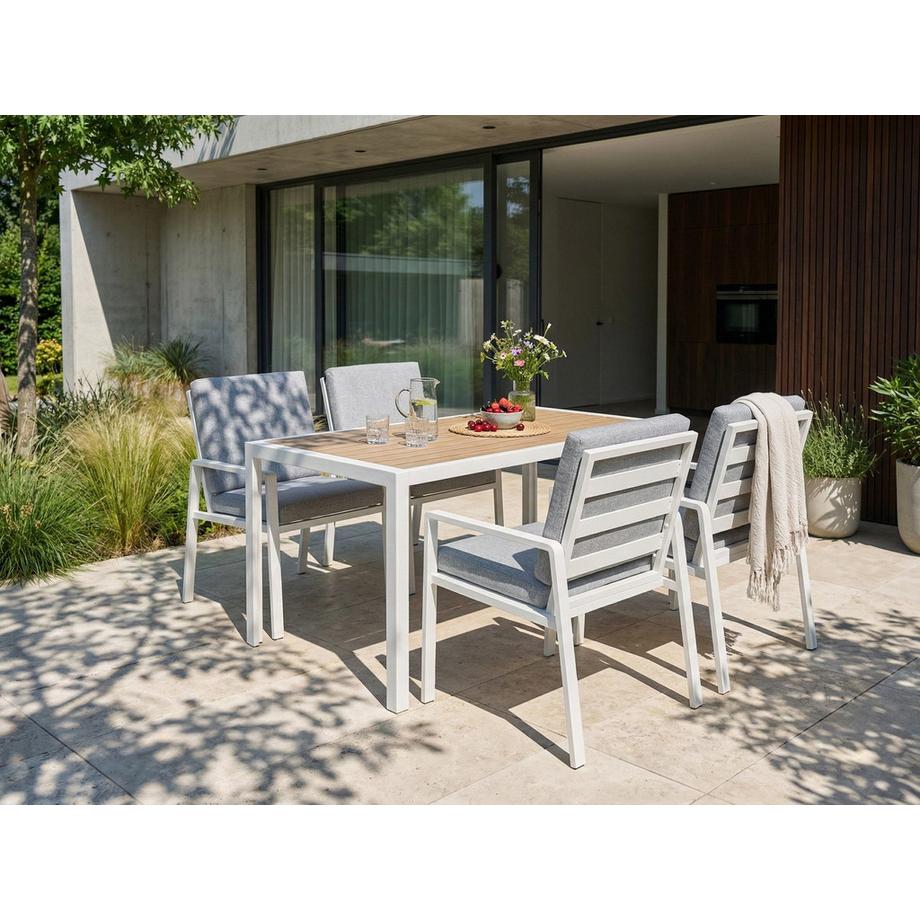 Beliani Set da pranzo per giardino con sedie en Alluminio Scandinavo VISSO  