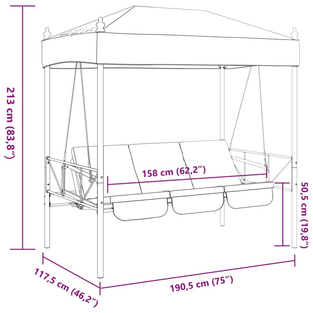 VidaXL Balancelle de jardin acier  