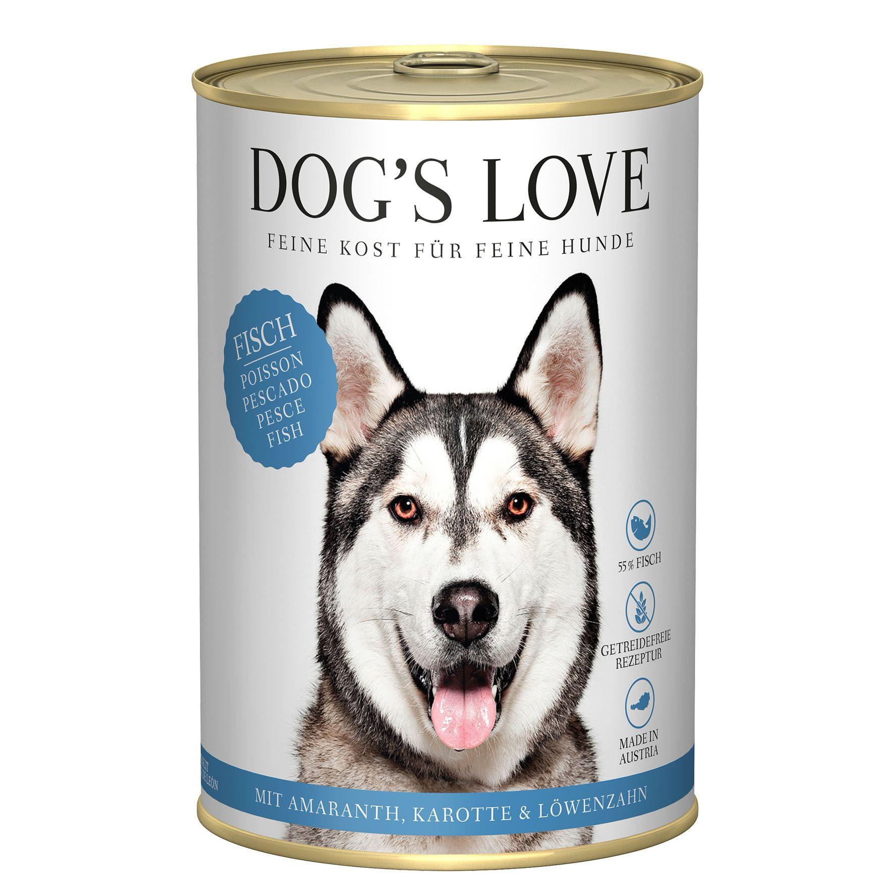 Dog's Love  Classic Adult Fisch Amaranth Karotte und Löwenzahn - Multipack 