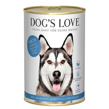 Dog's Love  Pesce adulto classico, amaranto, carota e tarassaco - Multipack 