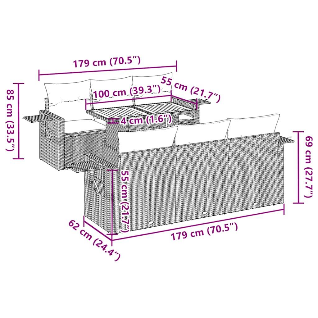 VidaXL Gartensofa set poly-rattan  