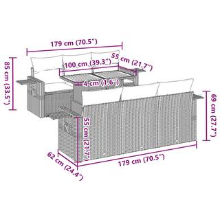 VidaXL Gartensofa set poly-rattan  