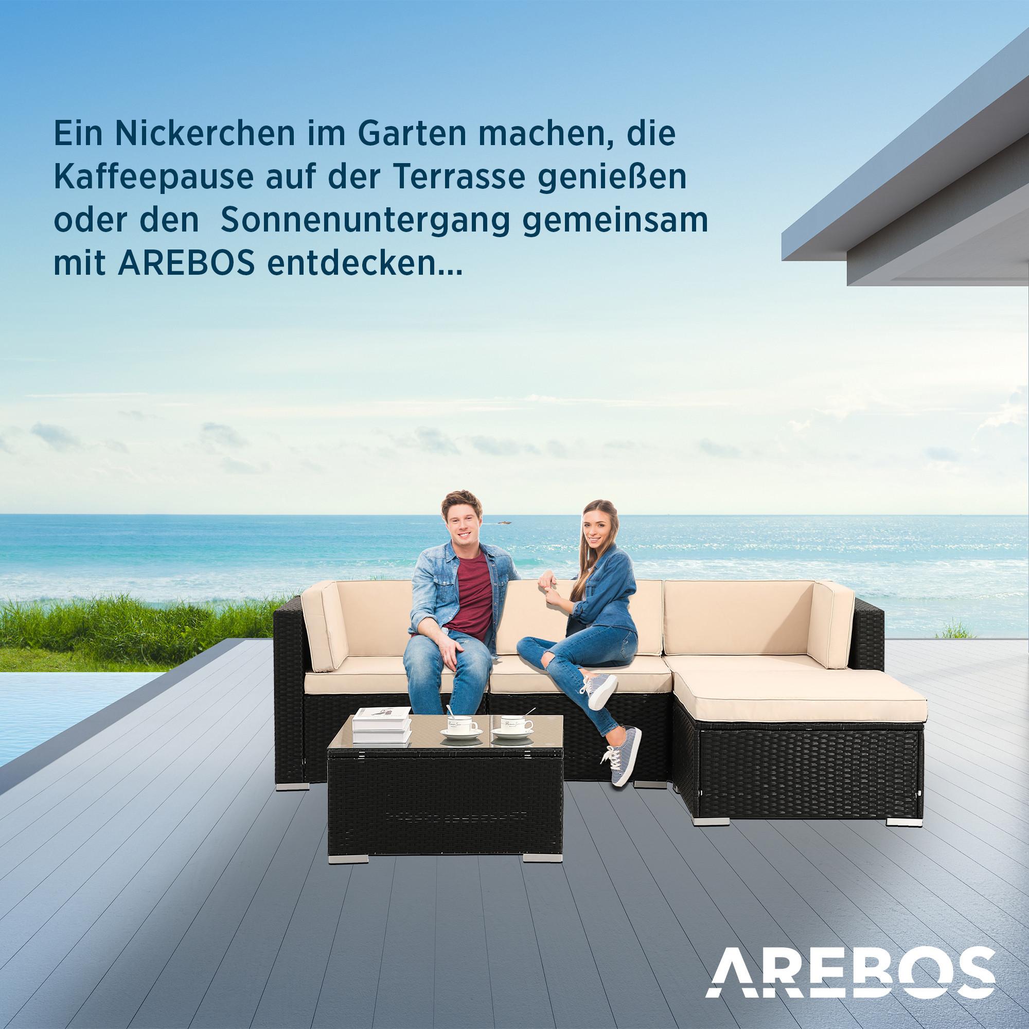 Arebos Polyrattan Gartenmöbel Gartenset Lounge Garnitur Set Sitzgruppe  