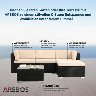 Arebos Polyrattan Gartenmöbel Gartenset Lounge Garnitur Set Sitzgruppe  