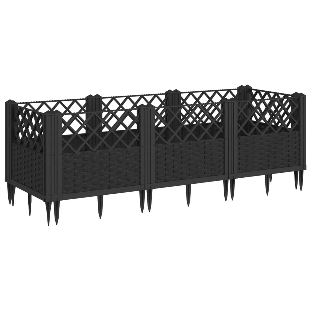 VidaXL - Jardinière polypropylène, One Size, Noir