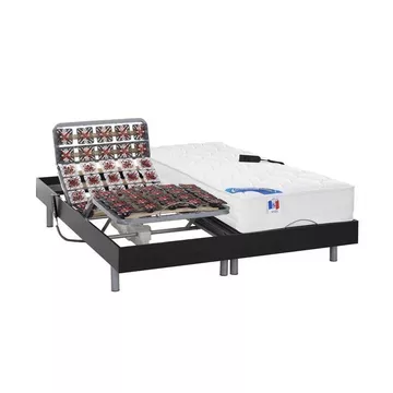 Letto elettrico relax sole sospensioni materasso molle insacchettate e memory motori OKIN 2 Nero PHANES di DREAMEA