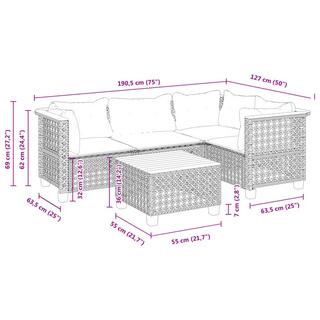 VidaXL Garten sofagarnitur poly-rattan  