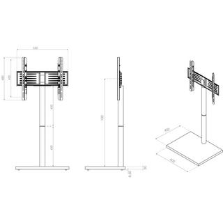 VCM TV Standfuß |Ständer Fernseh Rack | Maße ca. H. 100 x B. 60 x T. 45 cm - Nalano  