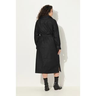 Ulla Popken  Jeans-Trenchcoat, Reverskragen, Vintage, doppelreihig 