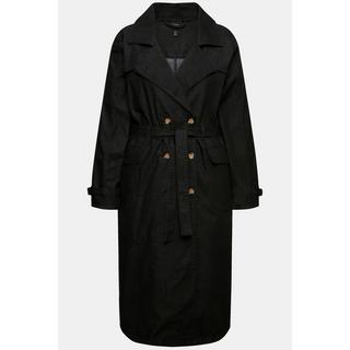 Ulla Popken  Jeans-Trenchcoat, Reverskragen, Vintage, doppelreihig 