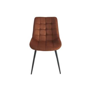 Vente-unique Lot de 6 chaises matelassées - Velours et métal noir - Terracotta - OLLUA  