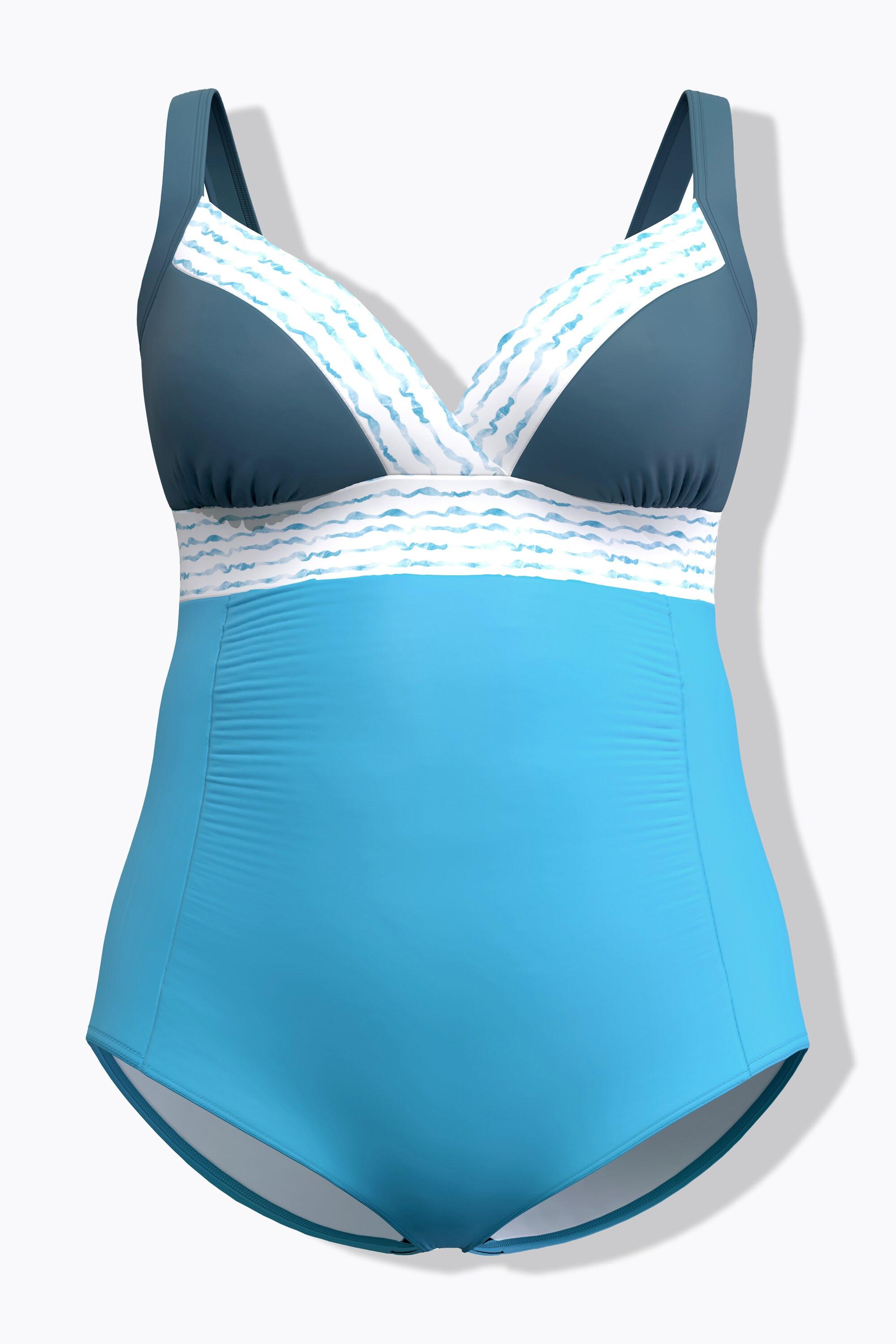 Ulla Popken Costume da bagno Patchwork Coppe Morbide Riciclato  