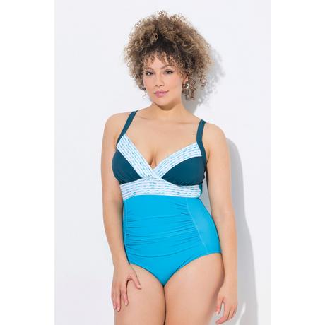 Ulla Popken Costume da bagno Patchwork Coppe Morbide Riciclato  