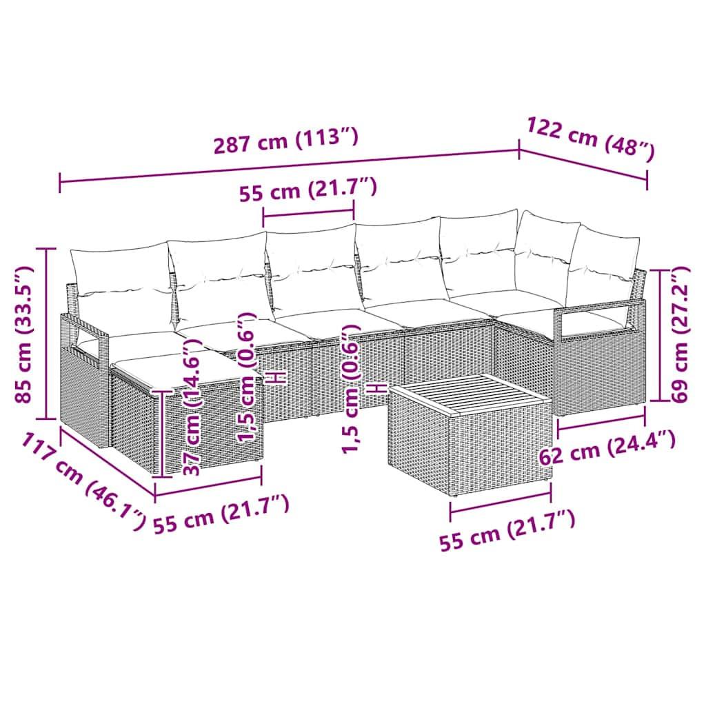 VidaXL Garten-sofa-set poly-rattan  