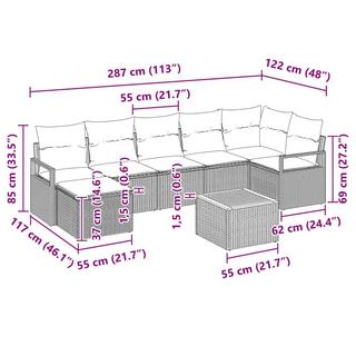 VidaXL Garten-sofa-set poly-rattan  