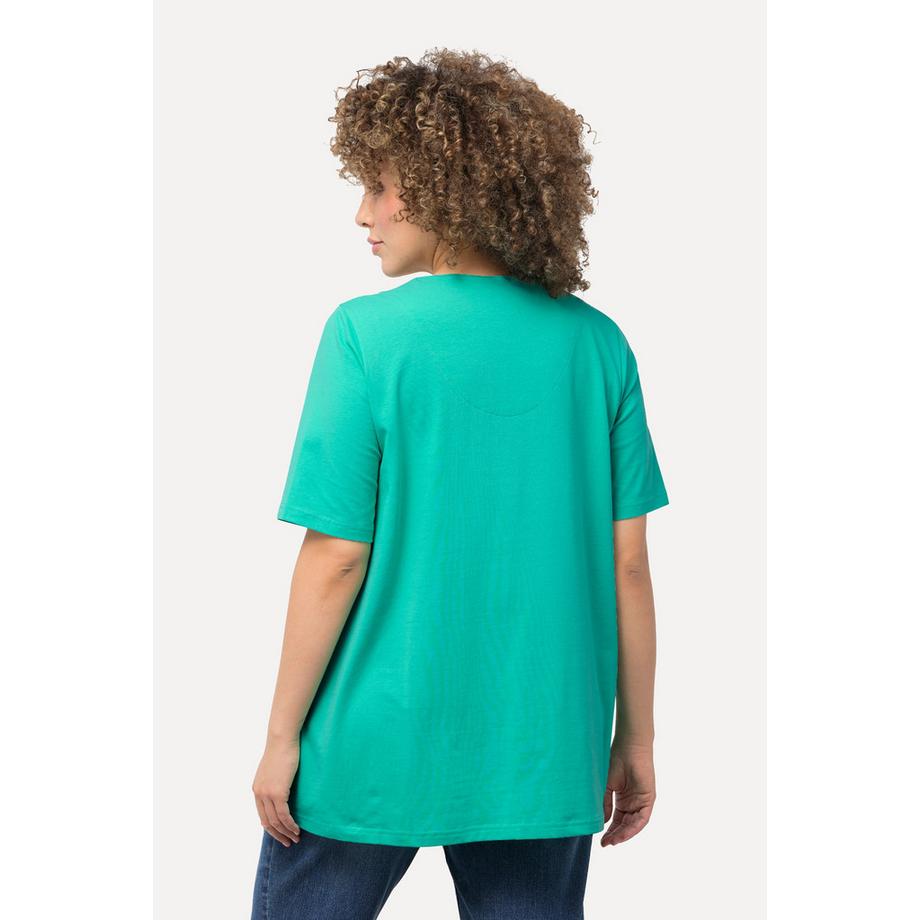 Ulla Popken T-Shirt Coupe A Col Tunique Manches Courtes  