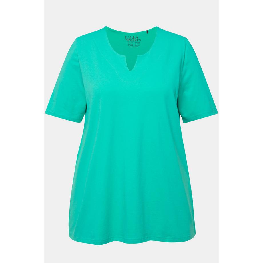 Ulla Popken T-Shirt Coupe A Col Tunique Manches Courtes  