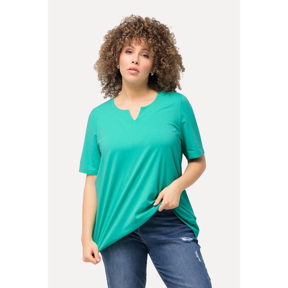 Ulla Popken T-Shirt Coupe A Col Tunique Manches Courtes  