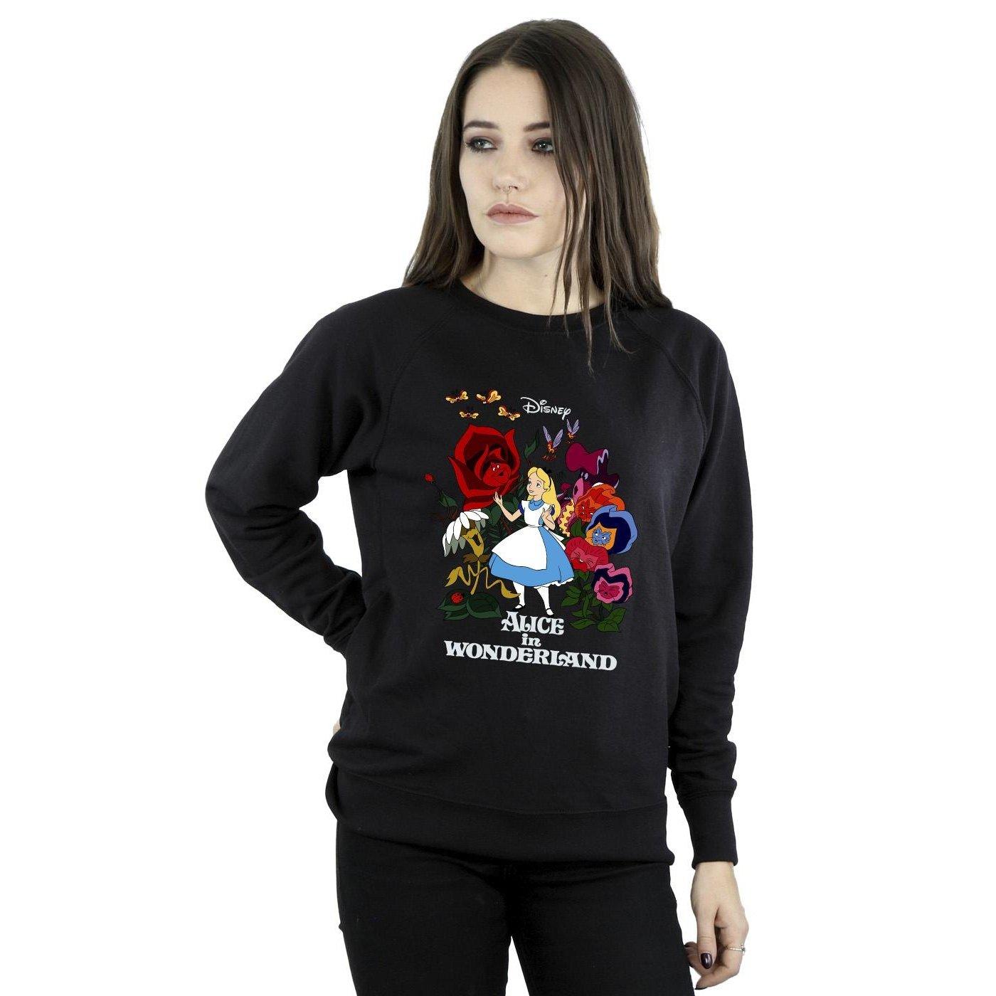 Disney  Alice In Wonderland Flowers Sweatshirt 