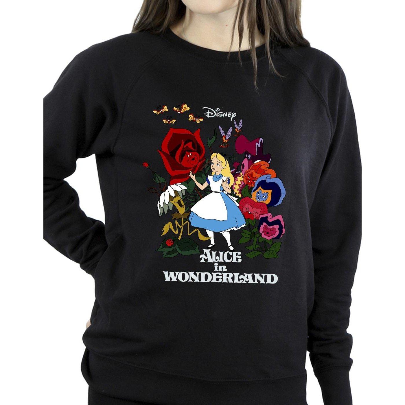 Disney  Alice In Wonderland Flowers Sweatshirt 