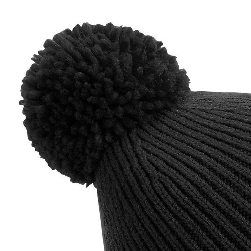 Beechfield Bonnet à pompon en maille côtelée Engineered  