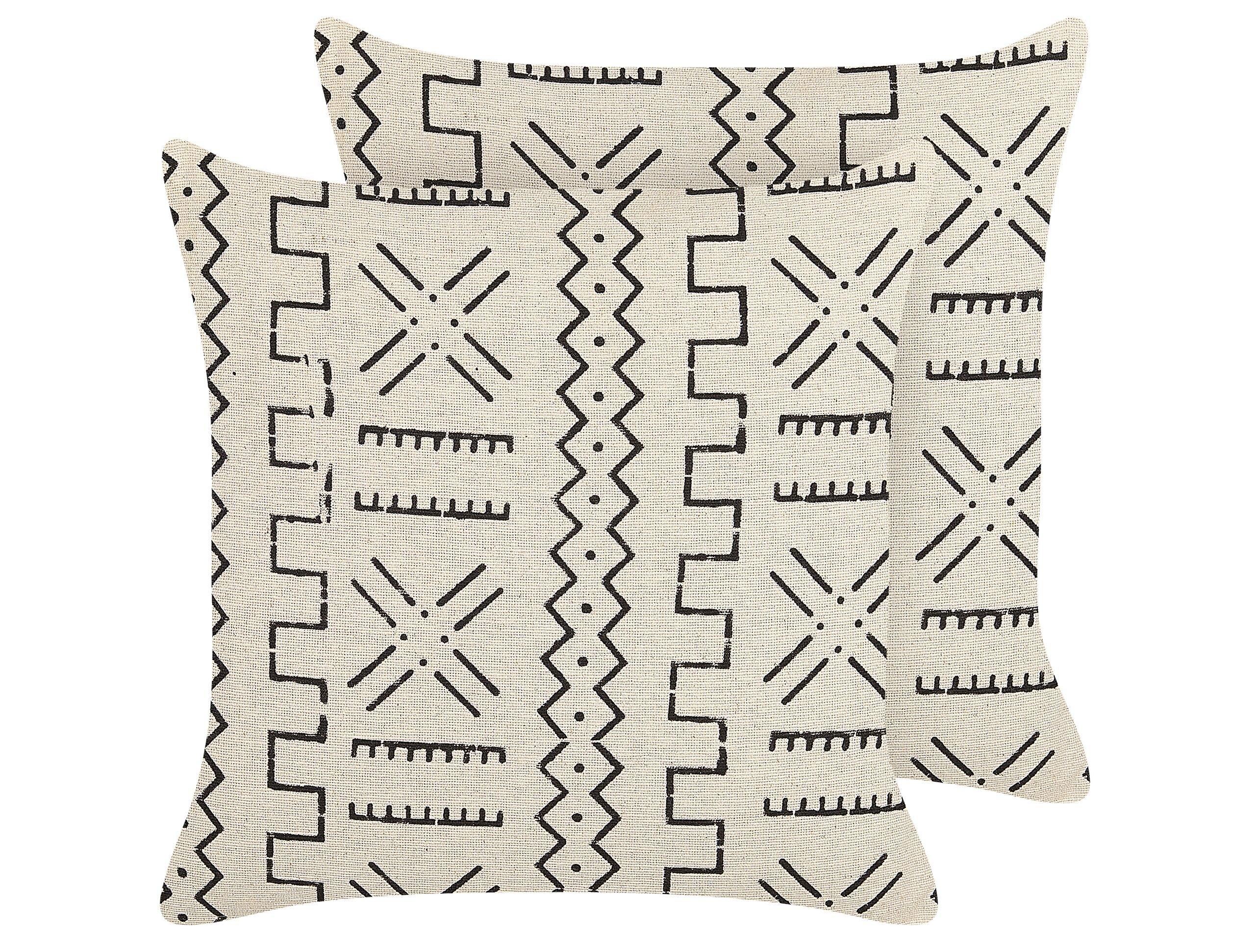 Beliani Lot de 2 coussins en Coton Boho MYRICA  