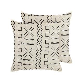 Beliani Dekokissen 2er Set aus Baumwolle Boho MYRICA  