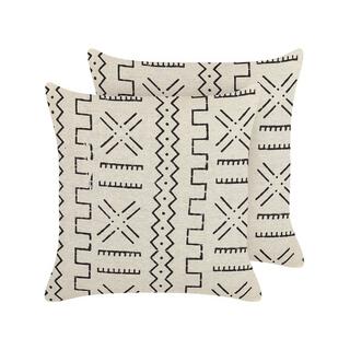 Beliani Lot de 2 coussins en Coton Boho MYRICA  