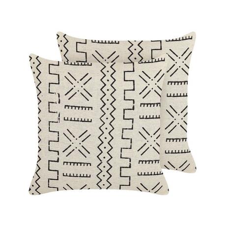 Beliani Lot de 2 coussins en Coton Boho MYRICA  