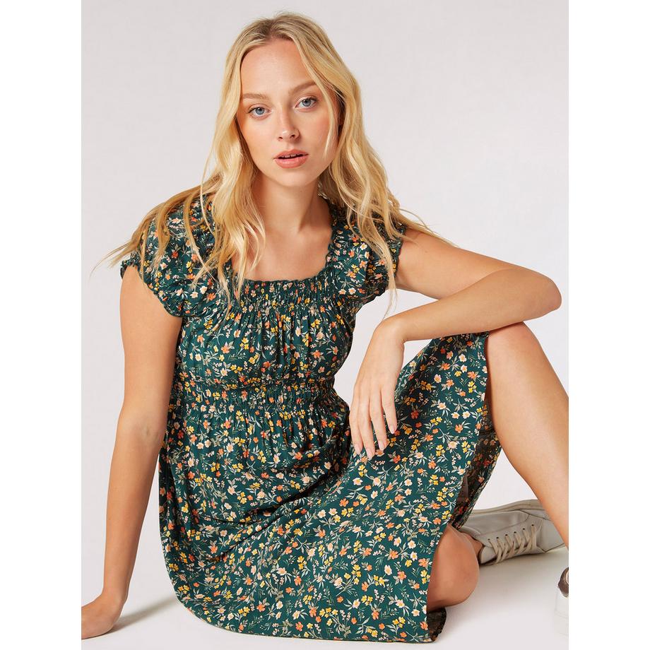 APRICOT Garden Floral Milkmaid Midikleid  