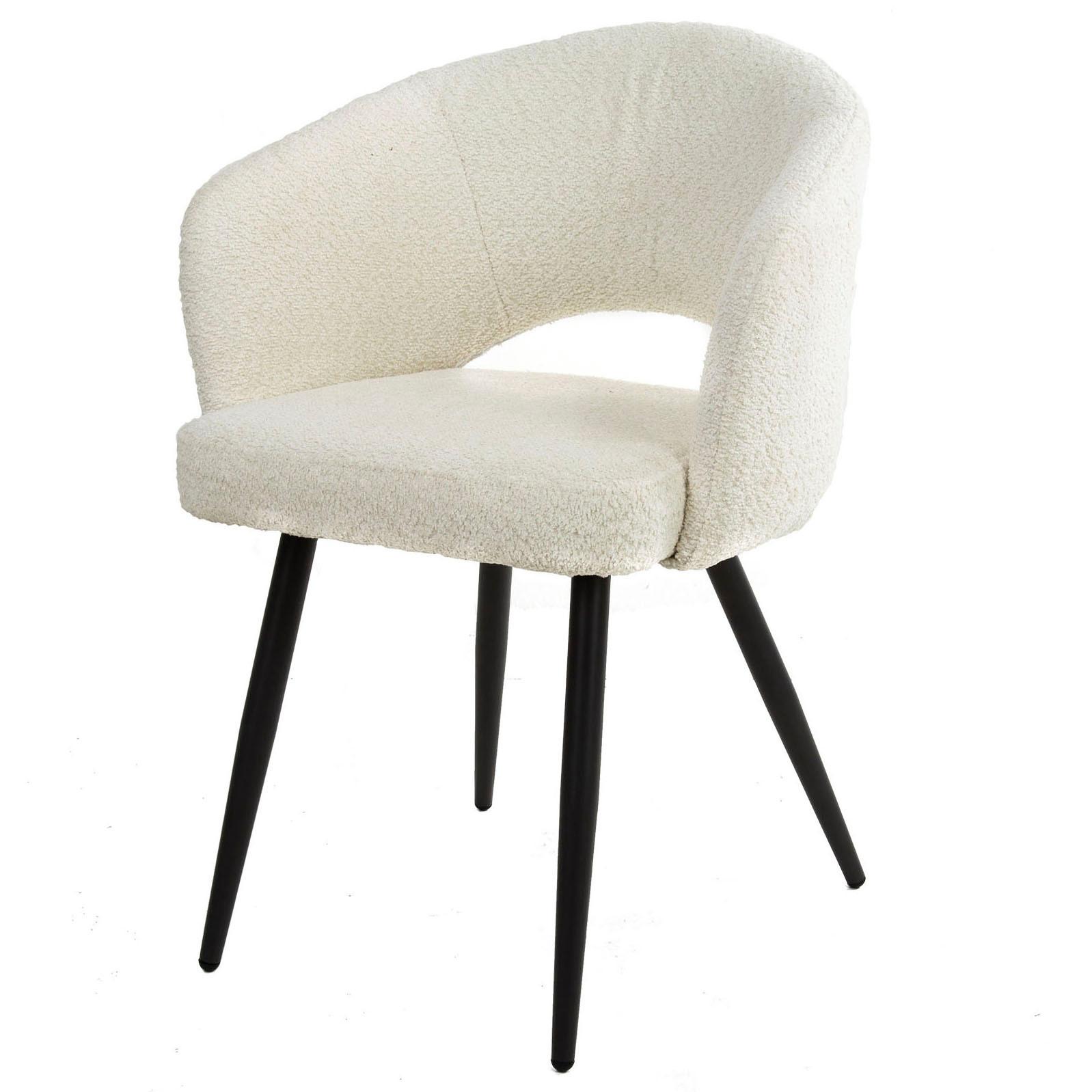 mutoni Fauteuil Bouclé Salon blanc  