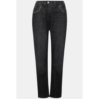 Ulla Popken  Jean Mom jambe large, rivets fantaisie et taille confortable 