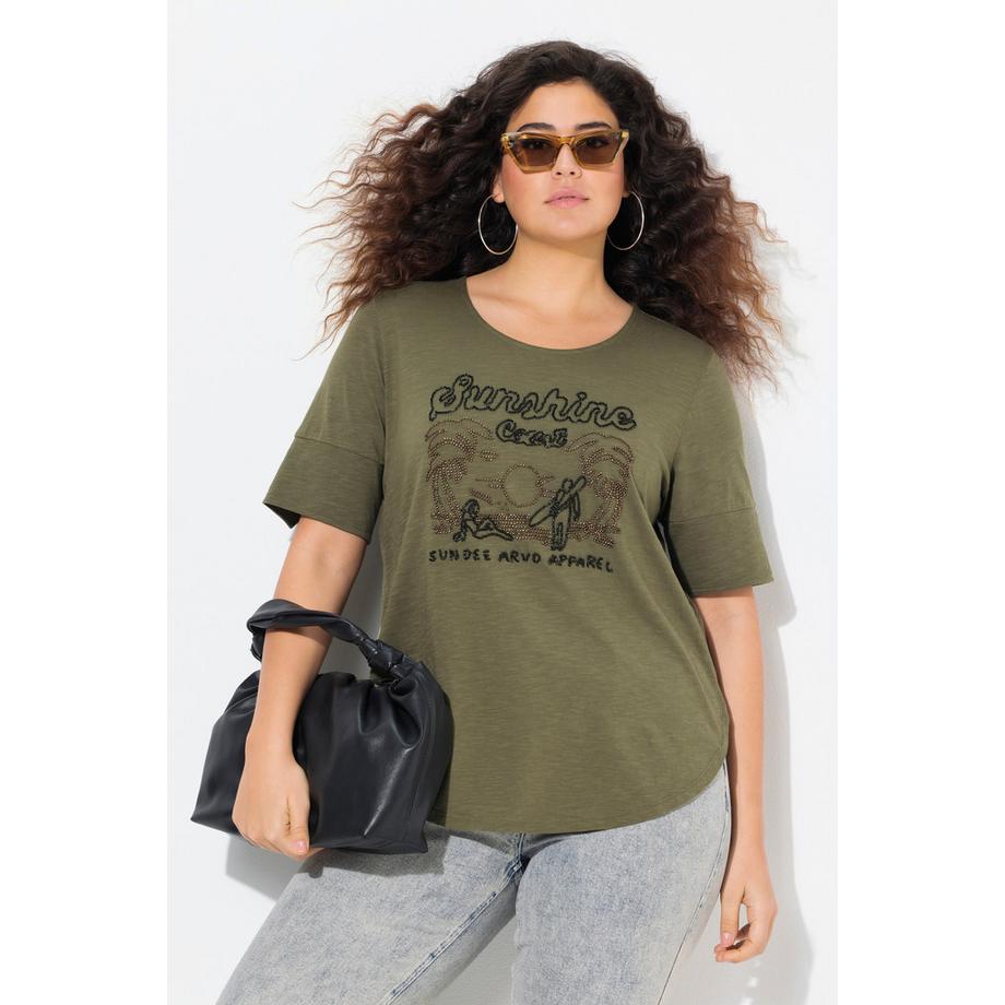 Ulla Popken Sunshine Classic Girocollo Mezze Maniche T-Shirt  