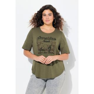 Ulla Popken  T-shirt classica con Sunshine, scollo a girocollo e mezze maniche 