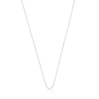 MUAU Schmuck  Collier forçat ronde en or blanc 750, 1,3mm, 40cm 