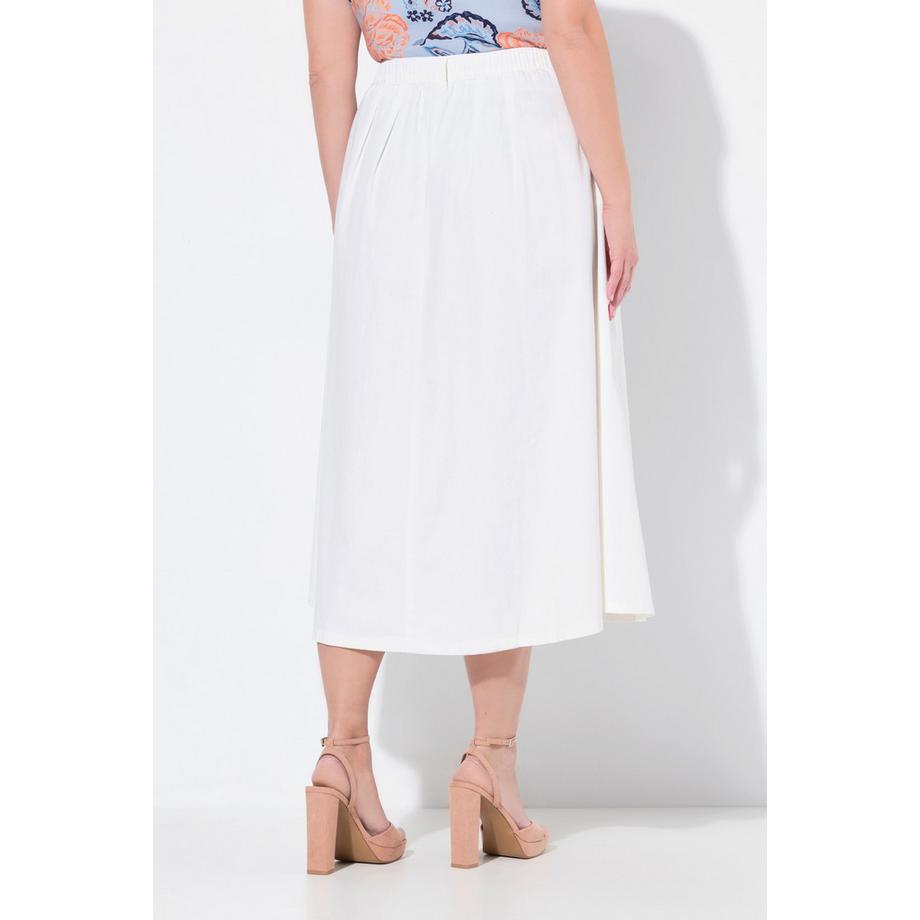 Ulla Popken Gonna di jeans A-Line Bottoni Decorativi Vita Elastica  