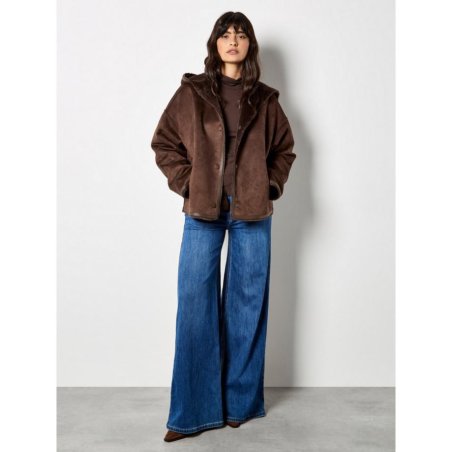 APRICOT Veste réversible en daim fausse fourrure  