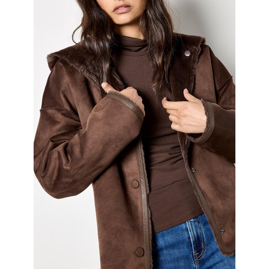 APRICOT Veste réversible en daim fausse fourrure  