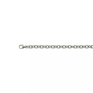 Collier forçat ronde en or blanc 750, 6,4mm, 50cm