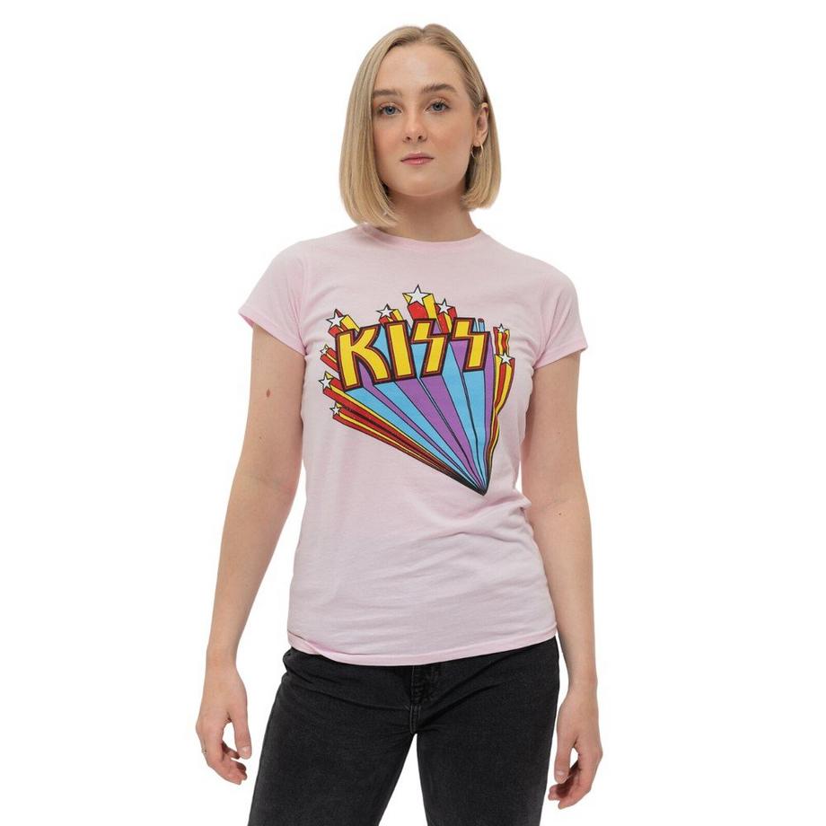 KISS Logo Sternenmuster T-Shirt  