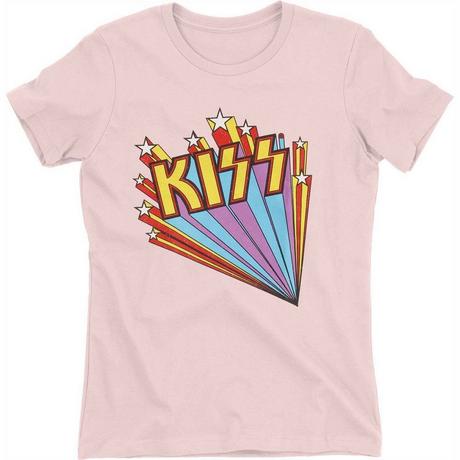 KISS Logo Motif Étoile T-Shirt Manches Courtes  