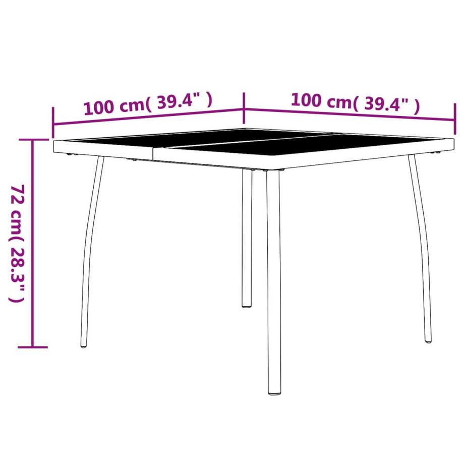 VidaXL Gartentisch stahl  