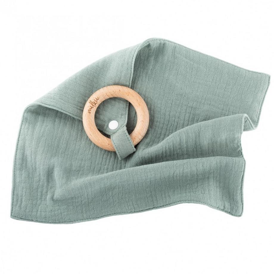 Milkii  Beissring mit Nuschi aus Musselin Baumwolle, Sage 
